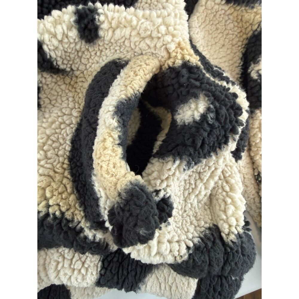 Urban Outfitters Yin Yang Sherpa Fleece Jacket Womens XS Full Zip Cropped - Picture 3 of 12